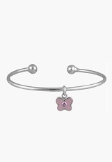 magnificent tiny silver butterfly July birthstone bracelet for babies